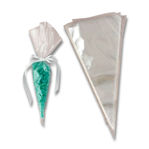 Clear Cellophane Plastic Popcorn Bag Cone Cellophane Bag