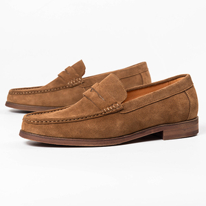 Collection été 2024, mocassins pour hommes en cuir de vachette véritable vintage confortables, mocassins en daim de haute qualité, style à enfiler - Product Image 2