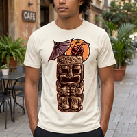 JNEI Tropical Tiki Cocktail Grafisch T-shirt Unisex Lichtgewicht ademende casual top voor reizen en dagelijks gebruik
