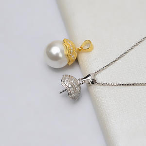 Wenchi S925 Argent Accessoires de Bijoux DIY pour Femmes, Grand Pendentif Chapeau Baotou avec Incrustation de Perles 14-16, Modèle de Plateau Vide 726 14121 - Product Image 2