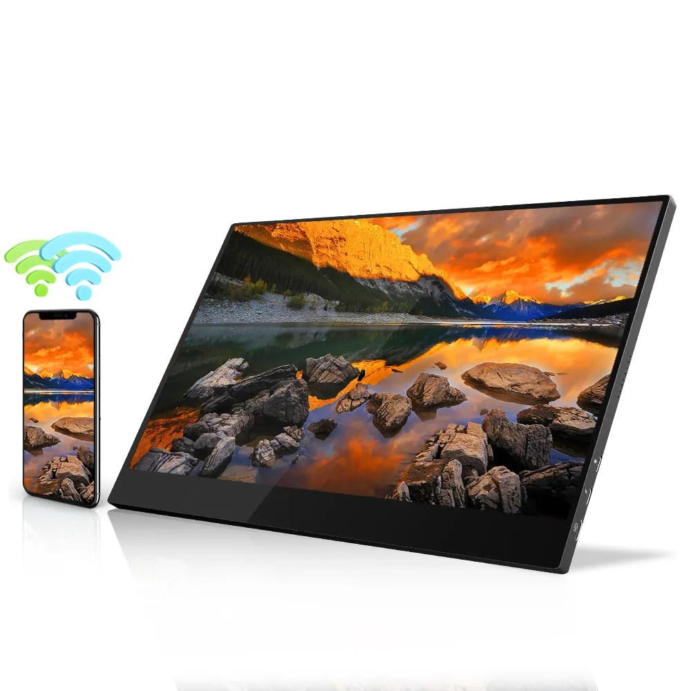 Mini laptop, quadro cnc, tela full hd para jogos, monitor sem fio tipo c, 15.6 polegadas, 1080p fhd