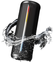 Altavoz Inalámbrico Portátil con Sonido Envolvente de 360 Grados, Resistente al Agua, con Luces LED RGB, Construcción de Metal y Plástico, Diseño Innovador para Exteriores