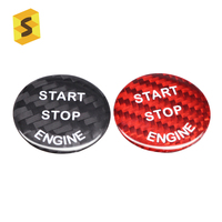 ES N-BME-047 Autocollants en fibre de carbone pour bouton de démarrage/arrêt du moteur BMW X5 X6, garniture de protection, accessoires intérieurs pour modèles de voitures E81 E87 E90