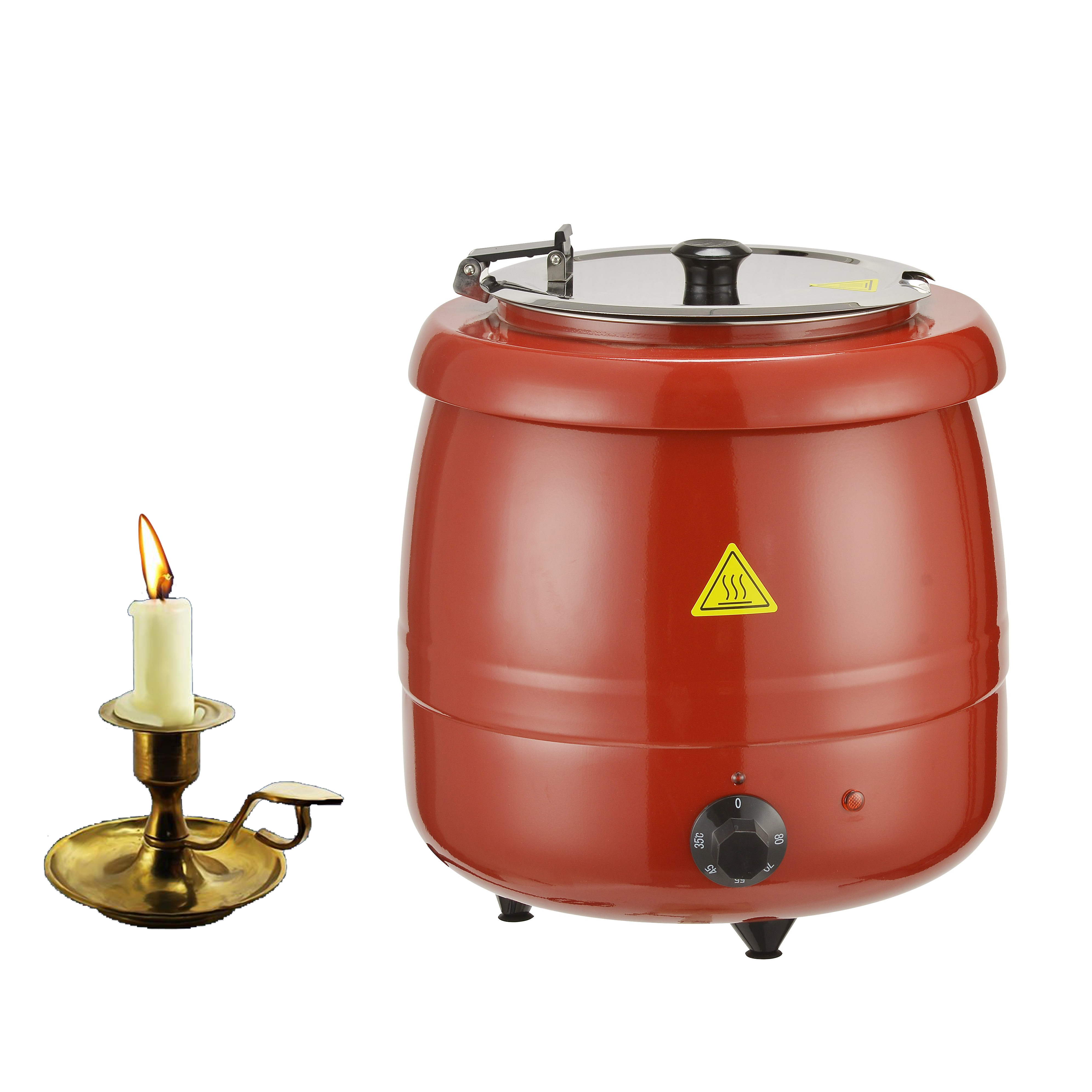 Dontalen красного цвета больших размеров из нержавеющей стали candlel Набор для изготовления машины электрические лампы в форме свечи воск плавильная печь Плавления Чайник горшок