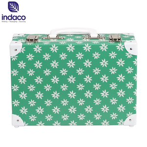 Decorative Vintage Mini Suitcase, <b>Floral</b> Pattern Hand‑held Storage <b>Box</b> With Metal Lock, Home Decoration & Photo Prop Gift Case - Product Image 4