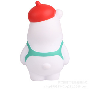 <b>Cute</b> Animal <b>Bear</b> With Apron Pu Slow Rebound Stress Relief Toy For Kids 2 4 Years Unisex Fidget Toy - Product Image 2