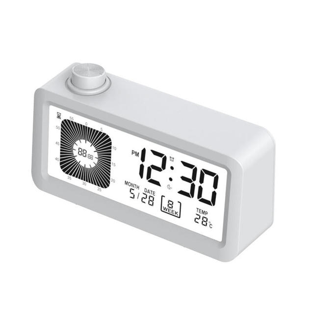 LED Digital Electronic Quartz Plastic Alarm Clock Snooze Function Calendar Temperature Display USB Power Contemporary Design