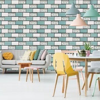 Autocollants de carrelage 3D autocollants en PVC épais simulé, imperméables, pour décoration murale avec motif mosaïque et installation facile (peel & stick)
