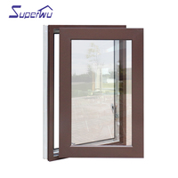 Ventana francesa diseño personalización marco de aluminio ventana abatible ventanas de manivela de aluminio con rejilla