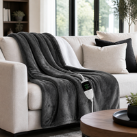 Couverture chauffante réversible en flanelle sherpa douce et agréable pour la peau, conforme aux normes américaines
