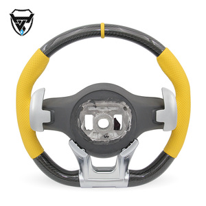 Volant modifié en fibre de carbone en cuir jaune personnalisé pour Mercedes Benz C GLC E S CLS <span class=keywords><strong>AMG</strong></span> zc-809-t28-y - Product Image 3