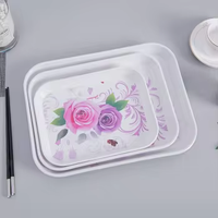 Plateaux rectangulaires en mélamine pour événements, maison, hôtel, restaurant