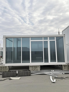 Maison préfabriquée de construction extérieure: modèle de mur rideau en verre avec isolation thermique, logement simple résidentiel - Product Image 3