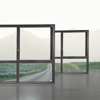 Ventanas Corredizas Horizontales con Rotura de Puente Térmico, Aleación de Aluminio, Tamaño Personalizado, Doble Acristalamiento, Impermeables, Minimalistas