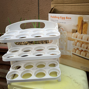 3 Layer Foldable <b>Egg</b> <b>Storage</b> Box Organizer for Refrigerator Door Kitchen <b>Egg</b> Organizer Holder Food <b>Storage</b> Container - Product Image 5
