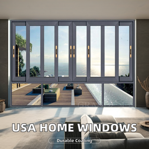 Fenêtres et portes en aluminium pour maison résidentielle au design moderne, grandes fenêtres à double vitrage, porte battante en acier inoxydable, moustiquaire magnétique horizontale - Product Image 5