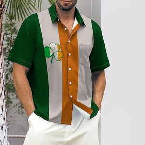<b>Men's</b> <b>Funky</b> Button Down Tropical Vacation <b>Shirt</b> Breathable Hawaiian Short Sleeve Custom Logo Silk Screen Printed Food Cars Print - Product Image 3