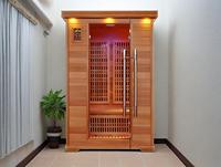 Sauna SS-200T moderne pour 2 personnes Baril de sauna sec Intérieur Tourmaline infrarouge en bois de pin avec sauna personnel à ions d'oxygène négatifs