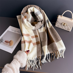 Elegant High End Lady Evening Wrap Soft Imitation Cashmere Shawl <strong>Wedding</strong> Guest Gift Scarf Luxury Plaid <strong>Pashmina</strong> for Women - Product Image 4