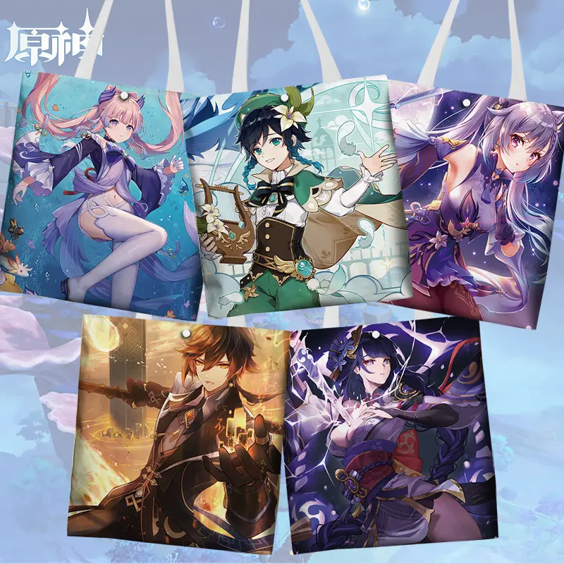 Custom Print Cute Tote Bag Game Genshin Impact Canvas Anime Bag