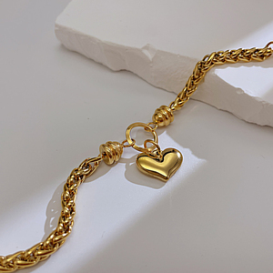 Nouvelle conception Ensemble de breloques en forme de cœur personnalisées pour la fabrication de bijoux Bracelet Couple à <span class=keywords><strong>distance</strong></span> Style classique Acier inoxydable Or <span class=keywords><strong>Cadeau</strong></span> - Product Image 3