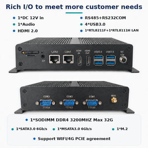 คอมพิวเตอร์อุตสาหกรรมขนาดเล็ก Inter N100 แบบไร้พัดลม RTL8111H RTL8211F 4K 60FPS DDR4 3200 Mhz HDMI2.0 10 11 พอร์ต ดีไซน์ไร้พัดลม เกรดอุตสาหกรรม - Product Image 3