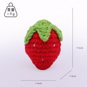 Handmade Crochet Dâu Tây Trái Cây Bộ Dụng Cụ Thanh Lịch Trang Trí Treo Đồ Trang Trí Cho Trang Trí Nội Thất Dễ Thương Mềm May & Dệt Đồ Chơi - Product Image 2