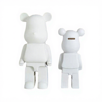 Figurines Fluides Tendance, Statue d'Ours Blanche, Sculpture DIY pour Peinture par Coulée, Ornements en Briques d'Ours 27/35/50cm, Décoration d'Intérieur, Artisanat en Résine