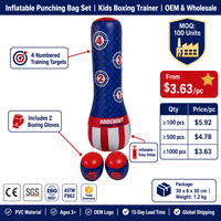 Ensemble de sacs de frappe gonflables pour enfants avec gants, en PVC, pour entraînement, jeu de combat intérieur/extérieur