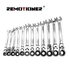 12PCS可動ヘッドコンビネーションレンチセット8-19mmオープンエンドラチェットスパナ車修理ツール - Product Image 2