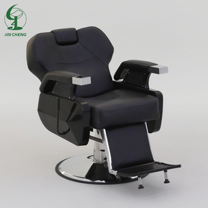 JINCHENG Sillas <span class=keywords><strong>Peluqueria</strong></span> Cadeira De Barbeiro Bomba Hidráulica Profesional Todo Negro Cuero Sintético Salón Peluquería Silla - Product Image 3