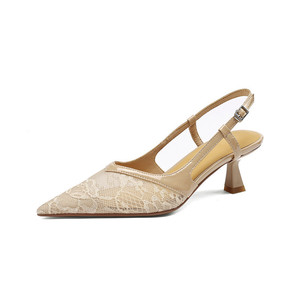 Sandales d'été pour femmes à talons hauts Bao Toe Sexy Lace Hollowed-Out Design avec Roman Small Shoes Factory Wholesale Soft Material - Product Image 5
