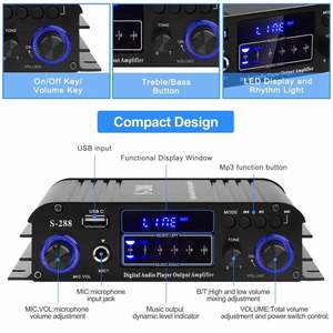 Amplificador de Audio Portátil para Auto, 500W Máx., 4 Canales, con Control Remoto, para Radio, Música, Cine en Casa - Product Image 4