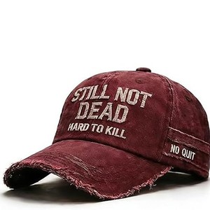 Cappellino da Baseball Ricamato Cross Border STILL NOT DEAD - Stile Vintage Burr a 6 Pannelli Regolabile per Tutte le Stagioni - Product Image 1