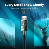 Câble HDMI UGREEN 4K/60Hz haute vitesse, en PVC et nylon tressé, compatible HDMI 2.0, PS4, Xbox, Aux, Ethernet.
