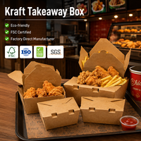 Boîte à lunch jetable en papier biodégradable avec revêtement anti-graisse, fabriquée à partir de matériaux recyclés, commande en gros pour restaurants