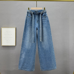 <span class=keywords><strong>Bufa</strong></span> femmes 2026 nouveau rétro jean Design coupe ample poids lourd décontracté jambe large strass jean femmes - Product Image 3