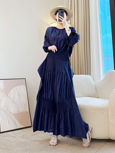 Abito Lungo Elegante <span class=keywords><strong>Vintage</strong></span> da Donna in Pizzo Plissettato, Taglia Unica, Stile A-Line, Vendita all'Ingrosso - Product Image 2