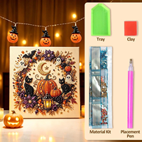 Kit de Peinture Diamant 5D Songwoo Halloween Fantôme Perle, Kit DIY Artisanat Dessin Animé Fait Main pour Décoration Murale de Fêtes
