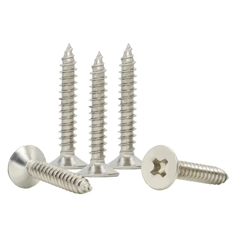 304 stainless steel phillips tornillo parafuso fasteners large tapping M3M4M5 countersunk large hat flat head Self-tapping screw