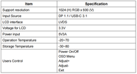 Carte de conversion OEM/ODM DP 1.1 et Type-C 3.1 vers LVDS pour écran tactile LCD 7 pouces 1024x600 avec connecteur de contrôle de menu OSD