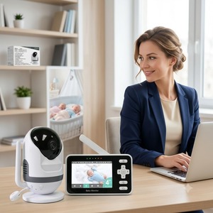 Monitor para Bebés KT437L Sin WiFi, Pantalla IPS de 4 Pulgadas, Cámara de Video Inalámbrica HD 720P con Detección de Movimiento AI PTZ, a Prueba de Hackers - Product Image 1