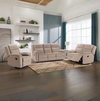 Canapé inclinable électrique avec massage, refroidissement, chargeur sans fil, lumière LED, haut-parleur Bluetooth, structure en bois, tissu pour home cinéma