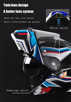 Casque de moto modulaire, casque de moto rabattable, homologué DOT, double visière avec lentille PC anti-buée, équipement de sécurité ABS EPS pour la conduite