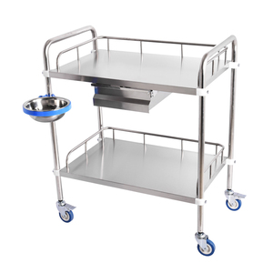 병원 트롤리 기구 및 드레싱 서랍이 하나있는 스테인리스 스틸 드레싱 트롤리 - Product Image 2