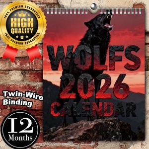 <span class=keywords><strong>Calendrier</strong></span> mural personnalisé Loup 2026 en carton de haute qualité, décoration personnalisée pour la maison et le bureau, calendriers spirales animaux 2027 - Product Image 6