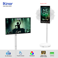 Televisor Inteligente Portátil de 32 Pulgadas con Pantalla Táctil Giratoria, Cámara Android, Soporte para Tablet PC con Ruedas, Televisión Recargable