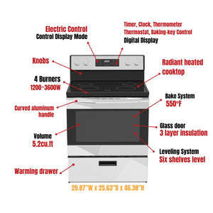 30" Full Electric <strong>Range</strong> (Electric Control) - Product Image 2