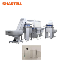 Machine d'assemblage de seringues en 3 parties de tailles différentes, stabilité optimale