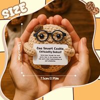 FRBFRB Peluche Crochetée à la Main en Forme de Biscuit Intelligent, Cadeau de Remise de Diplôme pour Étudiant, Lycéen, Baccalauréat, Félicitations, Inspirant